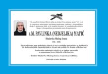 Preminula s. M. Pavlinka (Nedjeljka) Matić, Služavka Malog Isusa